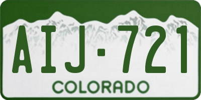 CO license plate AIJ721