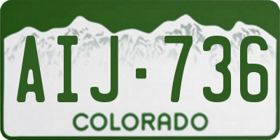 CO license plate AIJ736