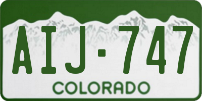 CO license plate AIJ747