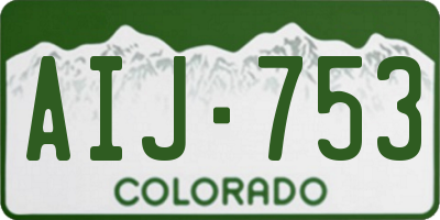 CO license plate AIJ753