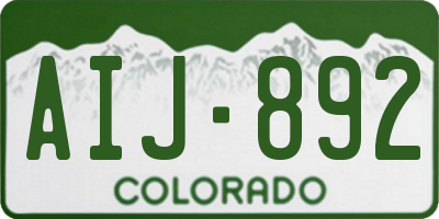 CO license plate AIJ892