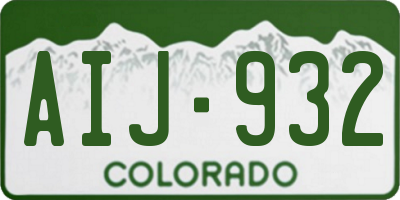 CO license plate AIJ932