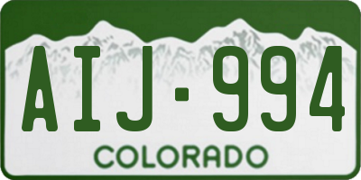 CO license plate AIJ994