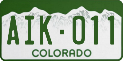 CO license plate AIK011