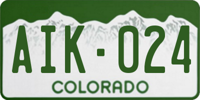 CO license plate AIK024