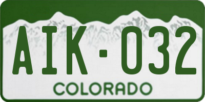 CO license plate AIK032
