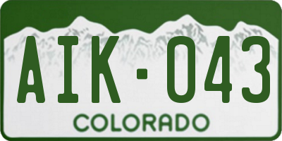 CO license plate AIK043