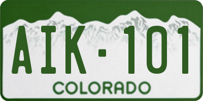 CO license plate AIK101