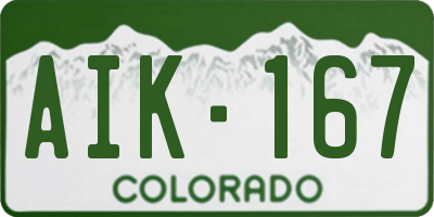 CO license plate AIK167
