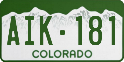 CO license plate AIK181