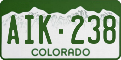 CO license plate AIK238