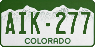 CO license plate AIK277