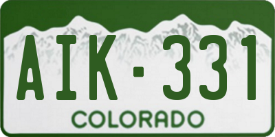 CO license plate AIK331
