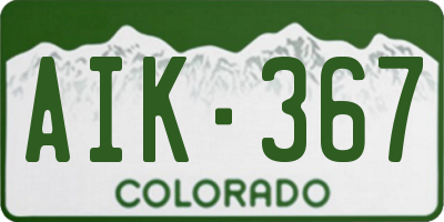 CO license plate AIK367