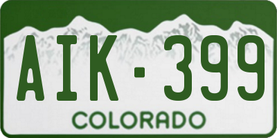 CO license plate AIK399