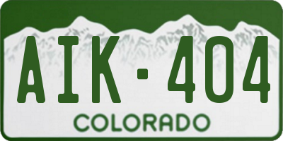 CO license plate AIK404
