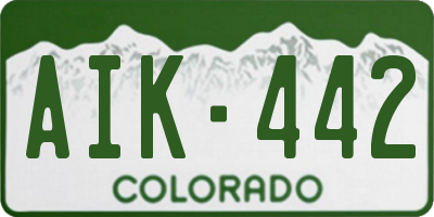 CO license plate AIK442