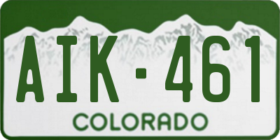 CO license plate AIK461