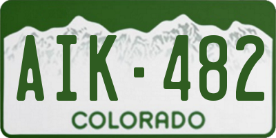 CO license plate AIK482