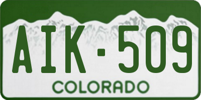 CO license plate AIK509