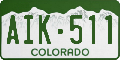 CO license plate AIK511