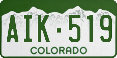 CO license plate AIK519