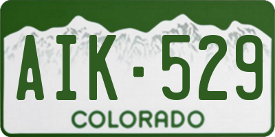 CO license plate AIK529