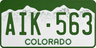 CO license plate AIK563