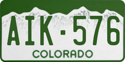 CO license plate AIK576