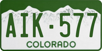 CO license plate AIK577