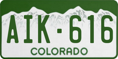 CO license plate AIK616