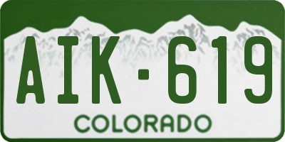CO license plate AIK619