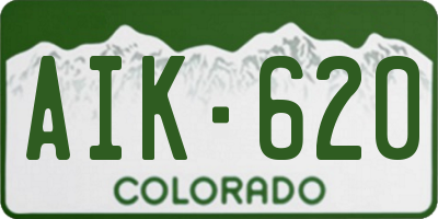 CO license plate AIK620