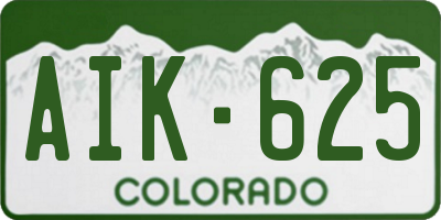 CO license plate AIK625