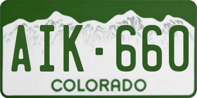 CO license plate AIK660