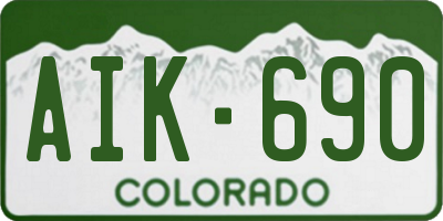 CO license plate AIK690