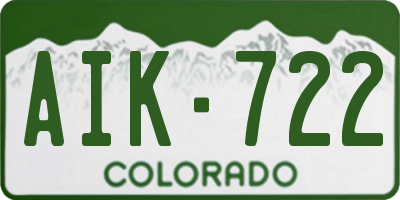CO license plate AIK722