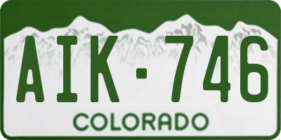 CO license plate AIK746