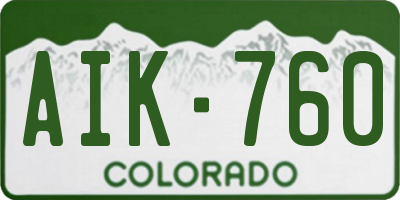 CO license plate AIK760