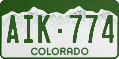 CO license plate AIK774