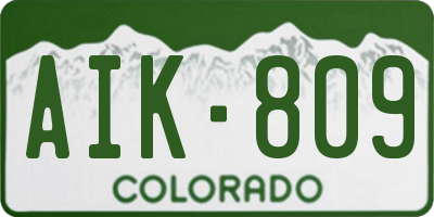 CO license plate AIK809
