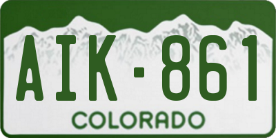 CO license plate AIK861