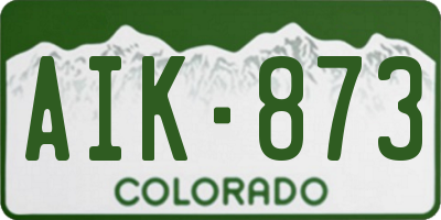 CO license plate AIK873