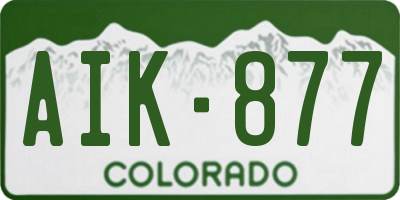 CO license plate AIK877