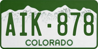 CO license plate AIK878