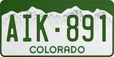 CO license plate AIK891