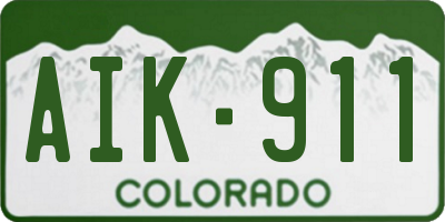 CO license plate AIK911