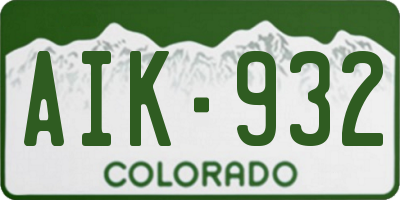 CO license plate AIK932