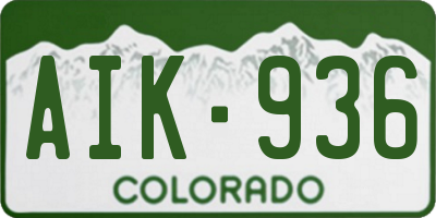 CO license plate AIK936