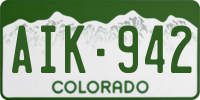 CO license plate AIK942
